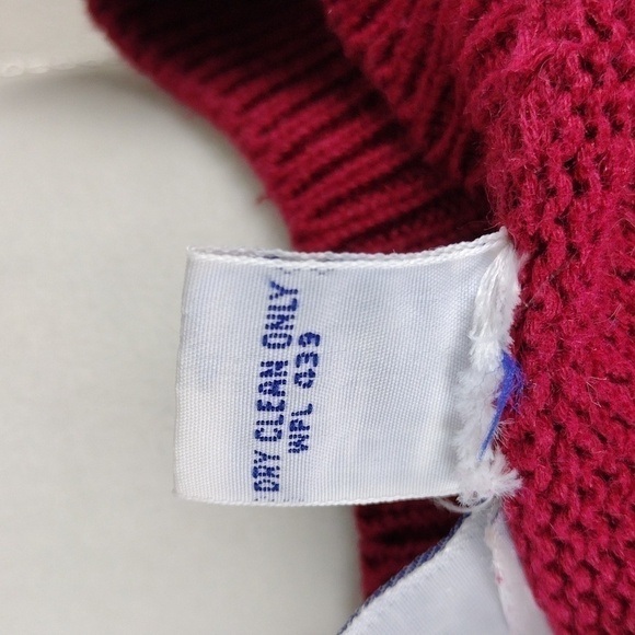 Leon Levin Hand Loomed Red Plaid Dog Applique Crew Neck Pullover Sweater Top - Picture 13 of 16